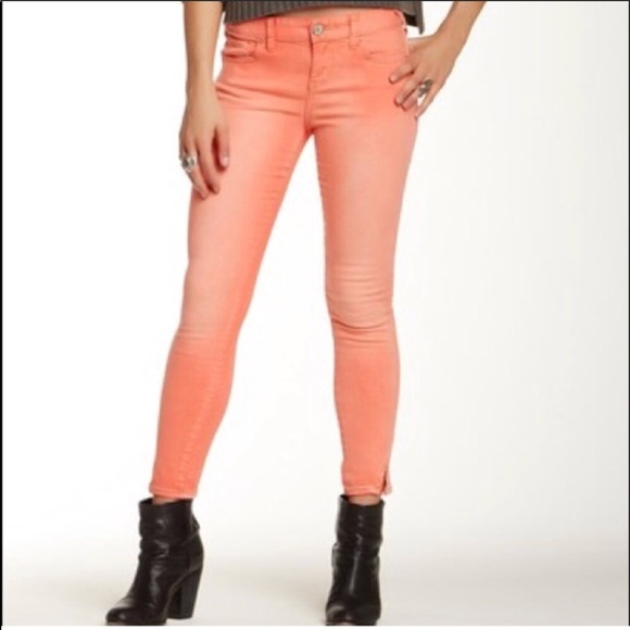 Free People Denim - Free People Faded Cropped Skinny Jean red sz 30